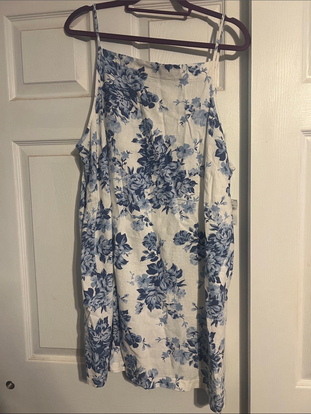 Old Navy White Mini Skirt with Blue Floral Print